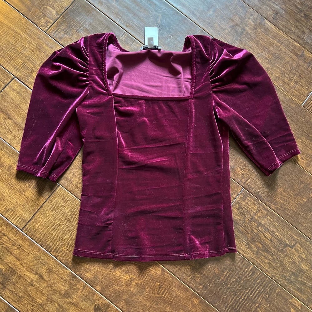 Velvet 3/4 Sleeve Blouse